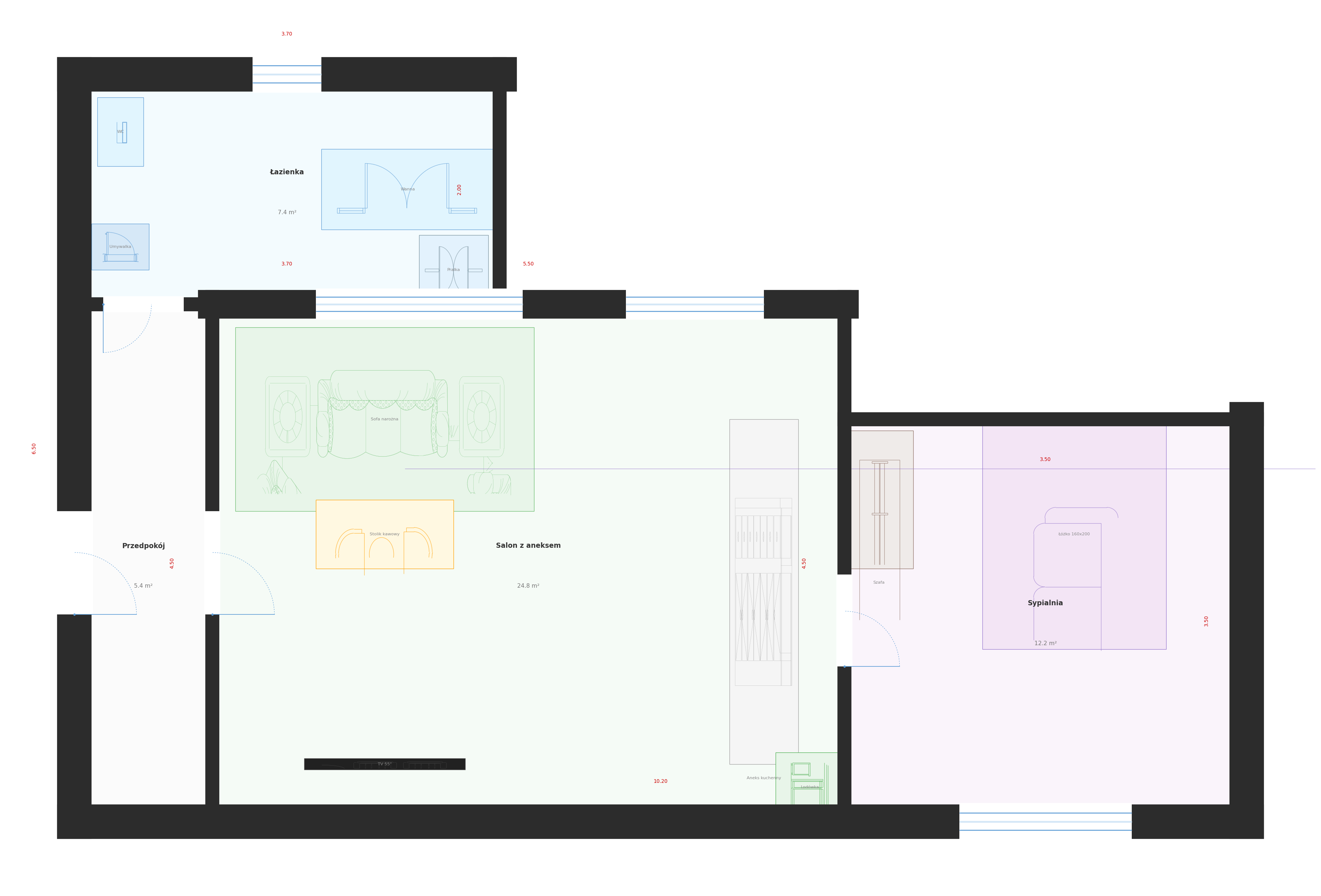 Floor plan of Mieszkanie M3 55m²